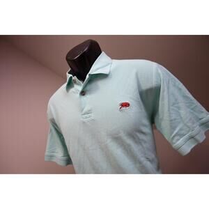 Perlis Ragin Cajun Mardi Gra Crawfish Blue Golf Polo Shirt Mens Size Medium